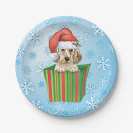 Weihnachtsenglische Setter Pappteller