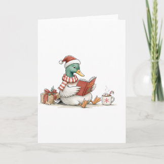 Weihnachtsente-Lesebuch für gemütliche Feiertagsle Karte