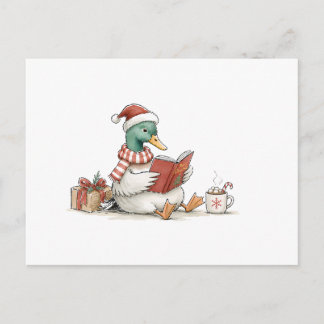 Weihnachtsente-Lesebuch für gemütliche Feiertagsle Postkarte