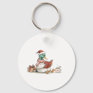 Weihnachtsente-Lesebuch für gemütliche Feiertagsle Schlüsselanhänger