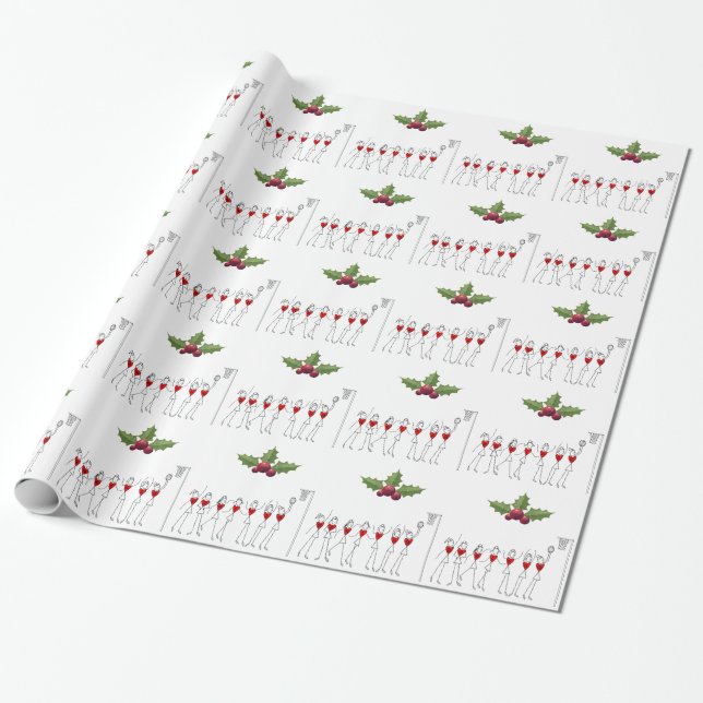 Weihnachtsentwurfnetball-Thema Geschenkpapier (Ungerollt)