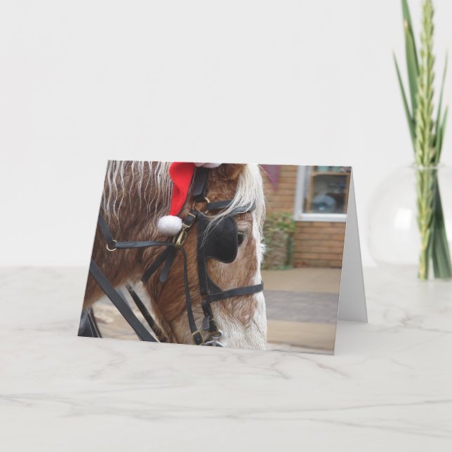 Weihnachtsentwurfs-Pferd Feiertagskarte (Vorderseite)