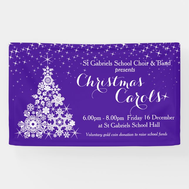 Weihnachtsereignisscheinbaumultraviolettfahne Banner (Horizontal)