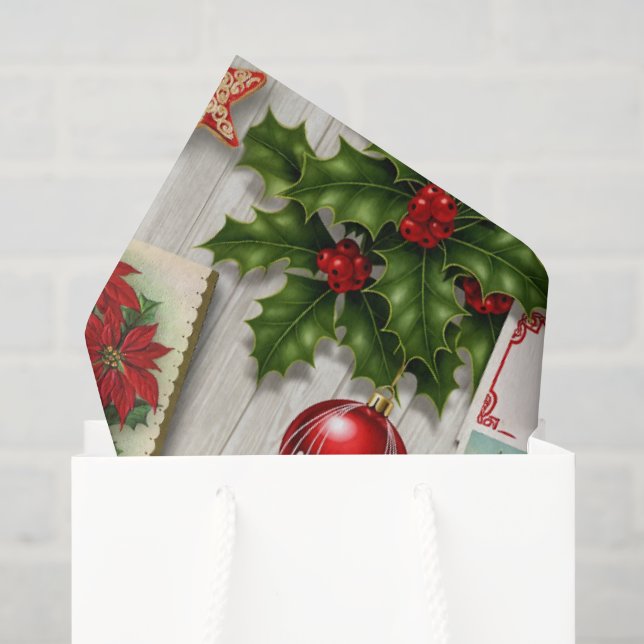Weihnachtserinnerungen Collage Seidenpapier (Geschenktüte)
