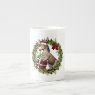 Weihnachtsesel-Sankt-Knochen-China-Tasse Prozellantasse