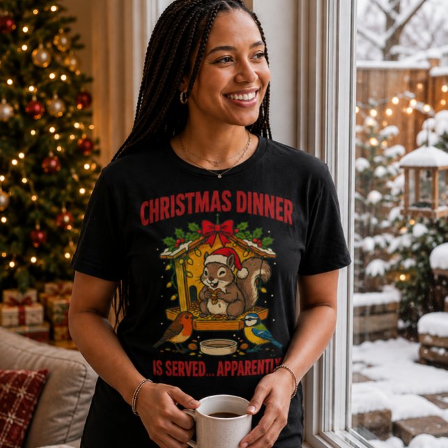 Weihnachtsessen Eichhörnchen Lustiges T-Shirt (Christmas Dinner Squirrel T-Shirt 🎄🐿️)