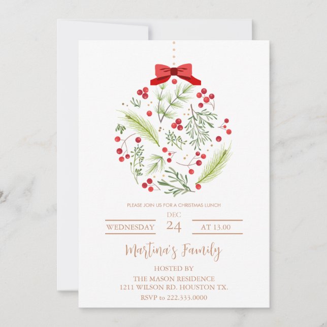 Weihnachtsessen Einladungen Weihnachtsfest (Vorderseite)