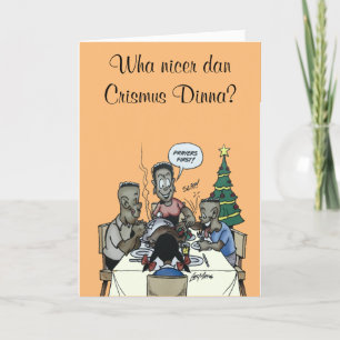 Weihnachtsessen Feiertagskarte