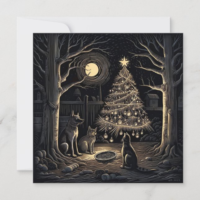 Weihnachtsessen Feiertagskarte (Vorderseite)