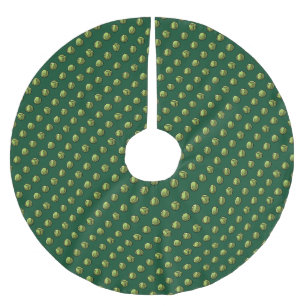 Weihnachtsessen Grüne Rosenkohl Muster Polyester Weihnachtsbaumdecke