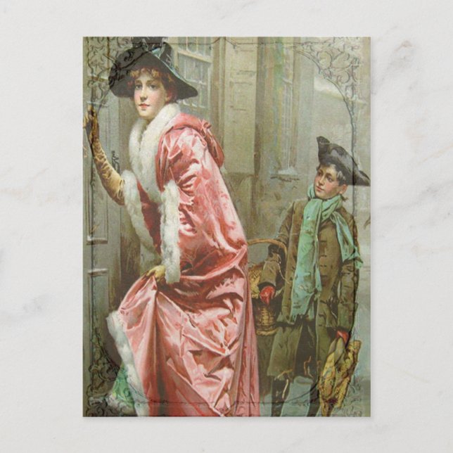 Weihnachtsessen III Viktorianisch Feiertagspostkarte (Vorderseite)