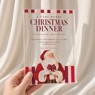 Weihnachtsessen im Stil von Santa Claus Acryleinladungen