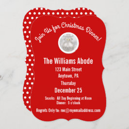 Weihnachtsessen in Rot & Schneeflocke Maßgeschneid Einladung
