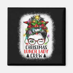 Weihnachtsessen Lady Crew Messy Bun Women Christma Magnet