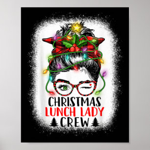 Weihnachtsessen Lady Crew Messy Bun Women Christma Poster
