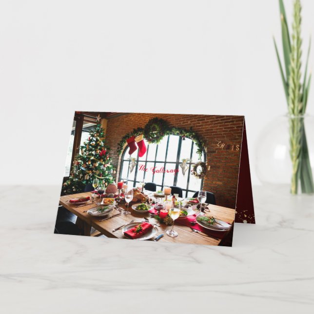 Weihnachtsessen Monogram Food Angels Tradition Feiertagskarte (Vorderseite)