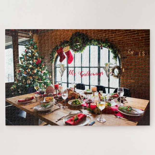 Weihnachtsessen Monogram Food Angels Tradition Puzzle (Horizontal)