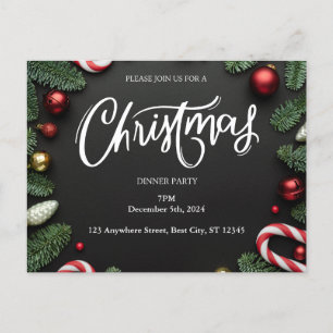Weihnachtsessen Party Postkarte