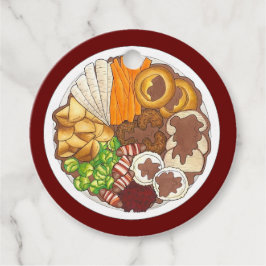 Weihnachtsessen Party UK Festive British Food Geschenkanhänger