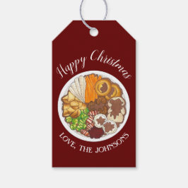 Weihnachtsessen Party UK Festive British Food Geschenkanhänger
