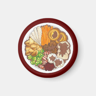 Weihnachtsessen Party UK Festive British Food Magnet