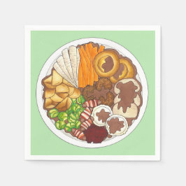 Weihnachtsessen Party UK Festive British Food Serviette