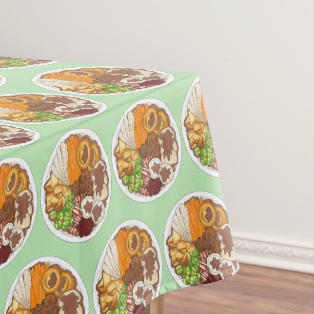 Weihnachtsessen Party UK Festive British Food Tischdecke (Beispiel)