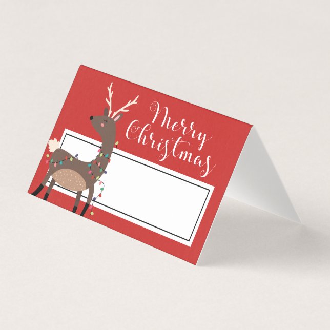 Weihnachtsessen Platzkarte | Frohe Weihnachten (Vorderseite)