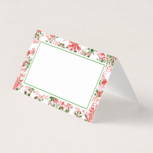 Weihnachtsessen Platzkarte Schneeflocken