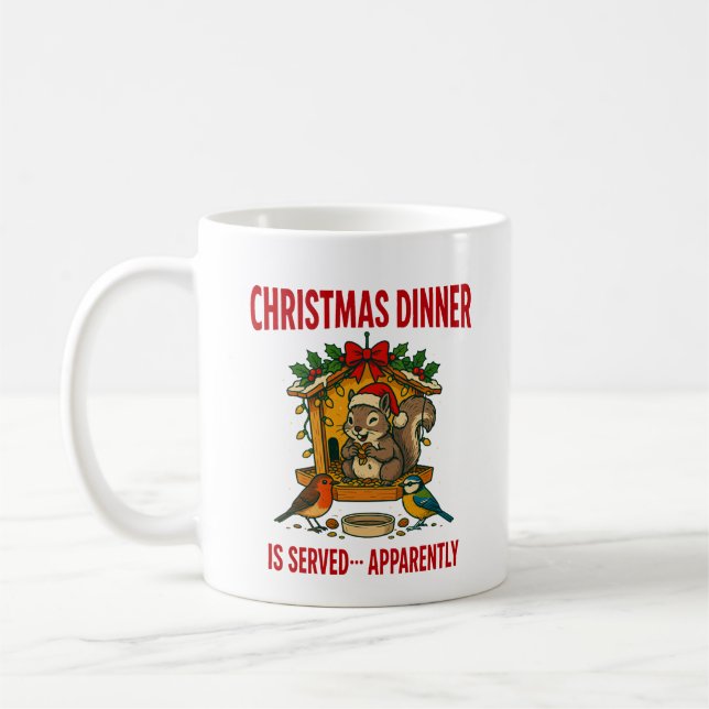 Weihnachtsessen serviert Lustiger Eichhörnchen-Bec Kaffeetasse (Links)