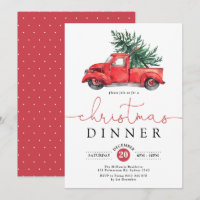 Weihnachtsessen / Vintage roter LKW-Feier