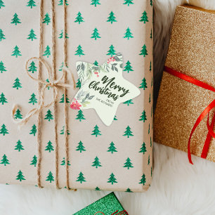 Weihnachtsessen zum Thema Botanisches Foliage - Pa Stern-Aufkleber