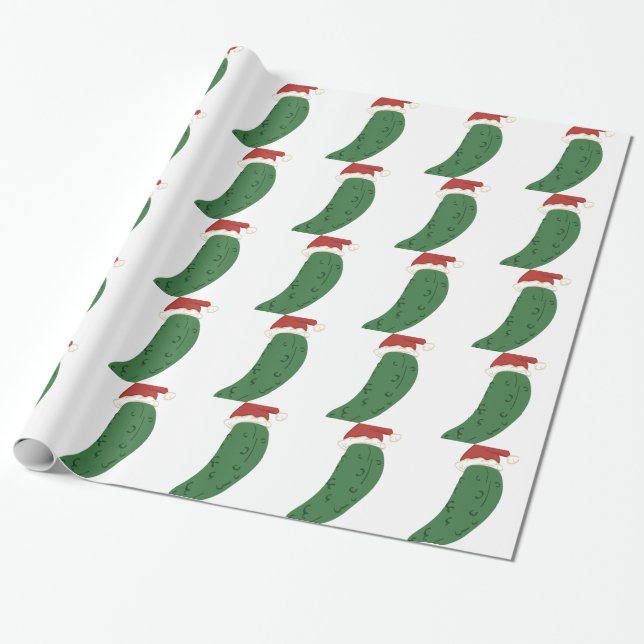 Weihnachtsessiggurke Geschenkpapier (Ungerollt)