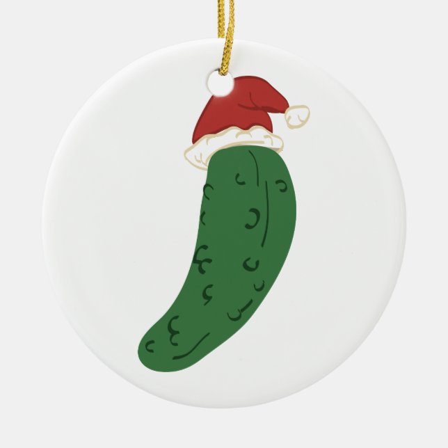 Weihnachtsessiggurke Keramik Ornament (Vorne)