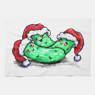 Weihnachtsessiggurken Geschirrtuch