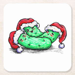 Weihnachtsessiggurken Rechteckiger Pappuntersetzer