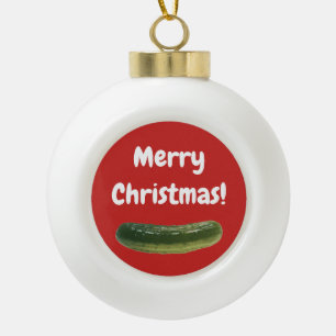 Weihnachtsessiggurken-Verzierung für den Keramik Kugel-Ornament