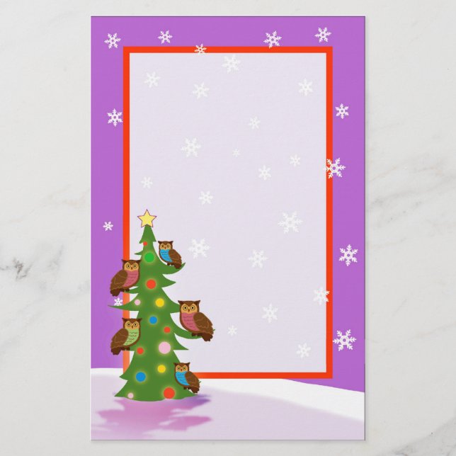 Weihnachtseule Briefpapier (Vorderseite)