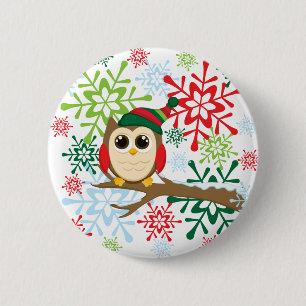 Weihnachtseule Button