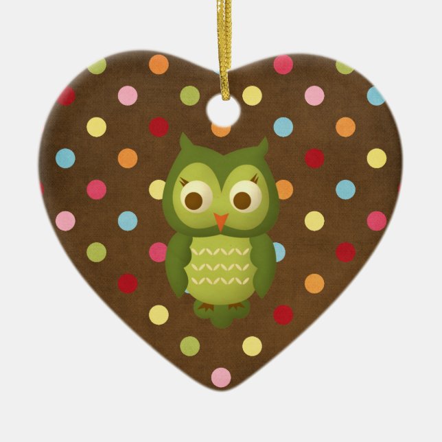 Weihnachtseule Keramik Ornament (Vorne)