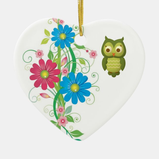 Weihnachtseule Keramik Ornament (Vorne)