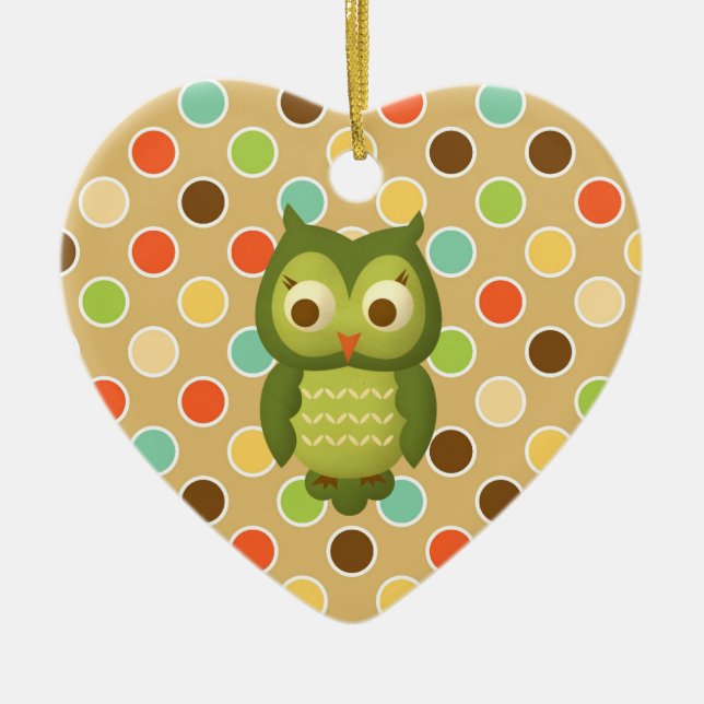 Weihnachtseule Keramikornament (Vorne)