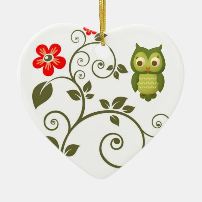 Weihnachtseule Keramikornament (Vorne)
