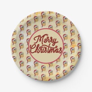 Weihnachtseule Pappteller