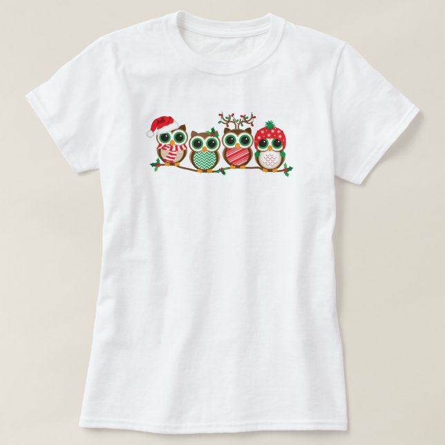 Weihnachtseulen T-Shirt (Design vorne)