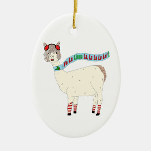 Weihnachtsfa-La-Lama-La-La-La-La-La-Verzierung Keramikornament
