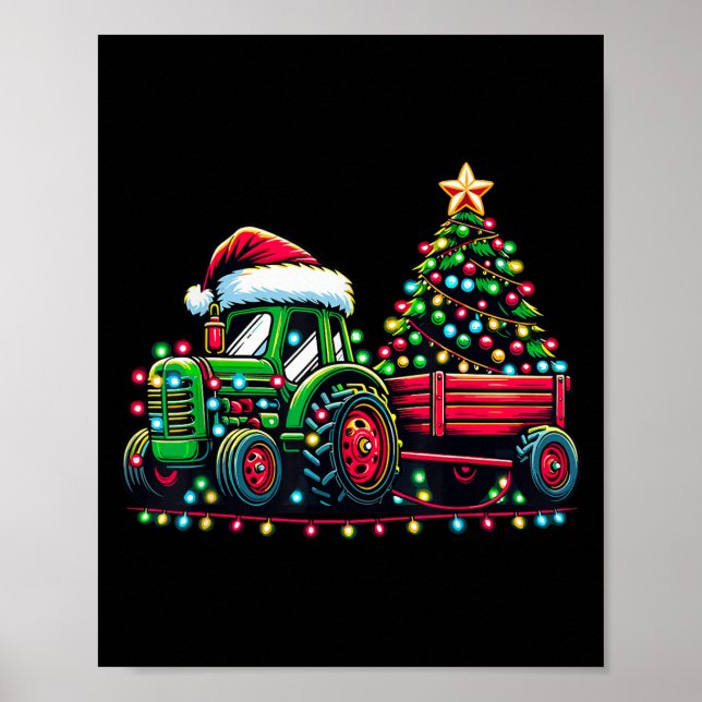 Weihnachtsfahrer Boys Weihnachtsbaum Poster (Vorne)