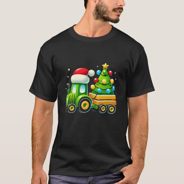 Weihnachtsfahrer Weihnachten Bauernhof Truck Holid T-Shirt (Vorderseite)