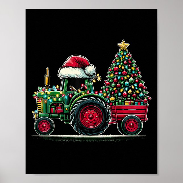 Weihnachtsfahrer Weihnachtsbaum Poster (Vorne)