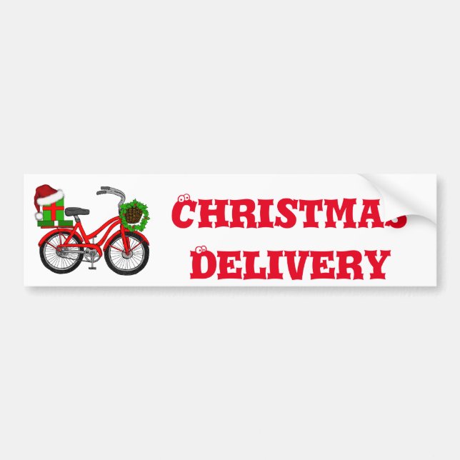 Weihnachtsfahrrad Autoaufkleber (Vorne)